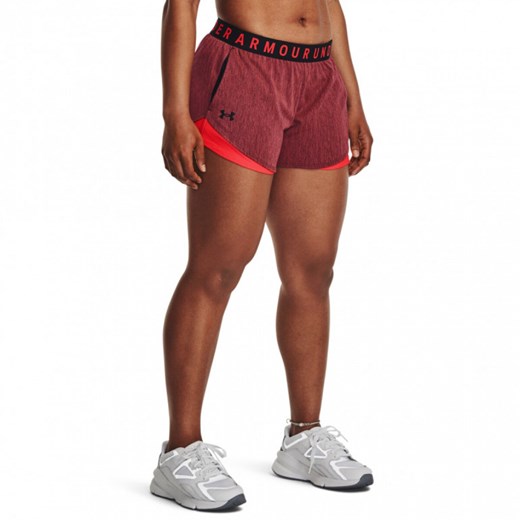 Damskie spodenki treningowe Under Armour Play Up Short 3.0 Twist - bordowe ze sklepu Sportstylestory.com w kategorii Szorty - zdjęcie 160204365