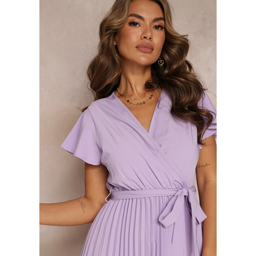 Sukienka Renee maxi w serek z krótkim rękawem