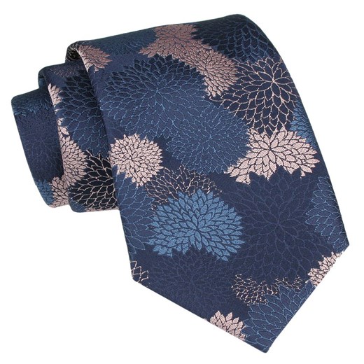 Klasyczny Krawat Męski - ALTIES - Kwiaty, Stonowane Kolory KRALTS0878 ze sklepu JegoSzafa.pl w kategorii Krawaty - zdjęcie 160216788
