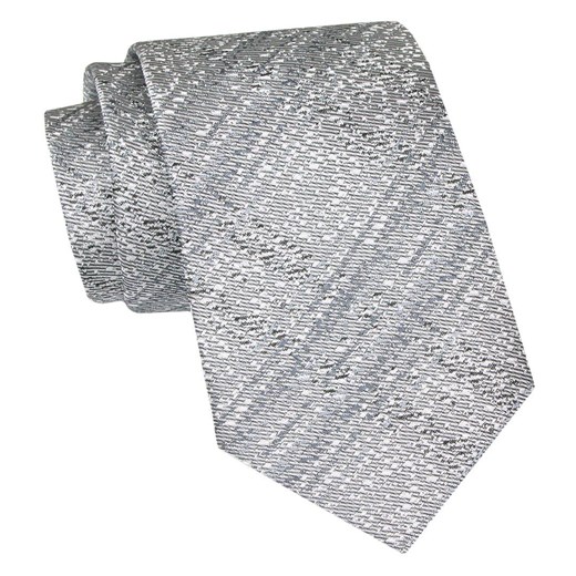Klasyczny Krawat Męski - ALTIES - Popielaty KRALTS0912 ze sklepu JegoSzafa.pl w kategorii Krawaty - zdjęcie 160216806