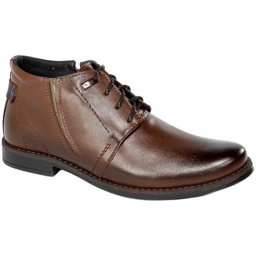 Buty zimowe męskie Lukas skórzane wiązane eleganckie
