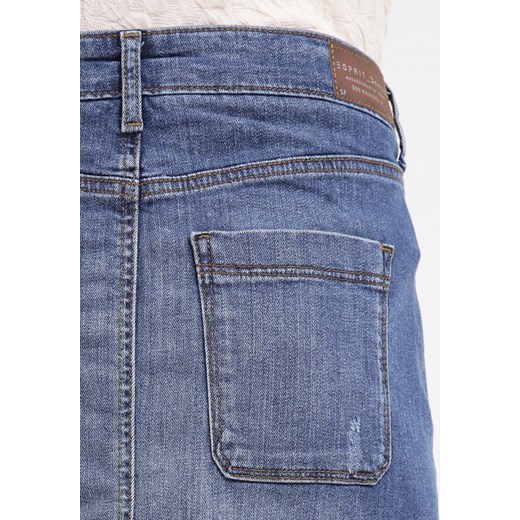 Esprit Spódnica jeansowa dark blue zalando niebieski krótkie