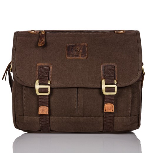 Torba Męska Brązowa Na Ramię Z Canvasu T-17-Br Paolo Peruzzi one size Paolo Peruzzi