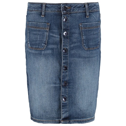 Esprit Spódnica jeansowa dark blue zalando niebieski bawełna