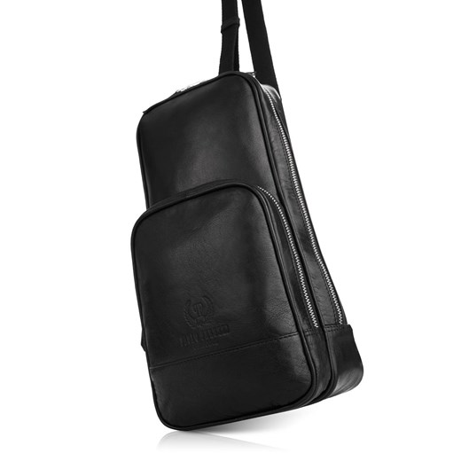 Skórzany Plecak Męski Na Jedno Ramię Paolo Peruzzi In-51-Bl Paolo Peruzzi one size Paolo Peruzzi