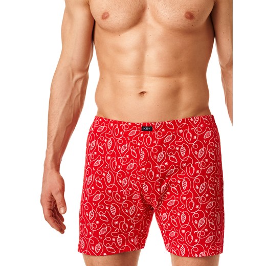 Świąteczne luźne męskie bokserki - L czerwony ze sklepu PH KEY Sp. z o.o.  w kategorii Majtki męskie - zdjęcie 160275379