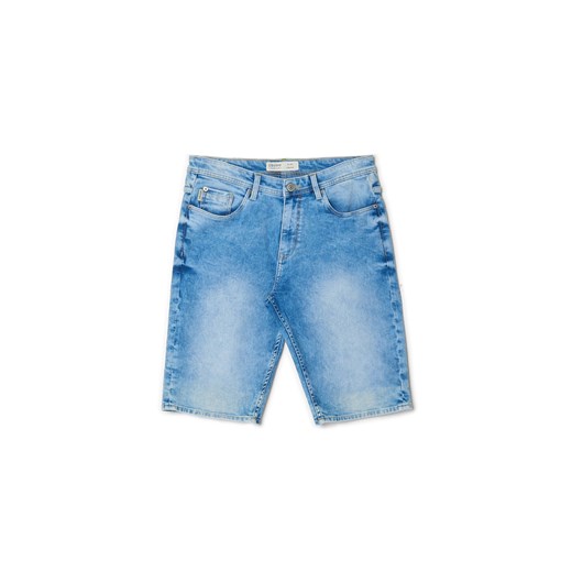 Cropp - Jeansowe szorty z efektem sprania materiału - niebieski ze sklepu Cropp w kategorii Spodenki męskie - zdjęcie 160284596