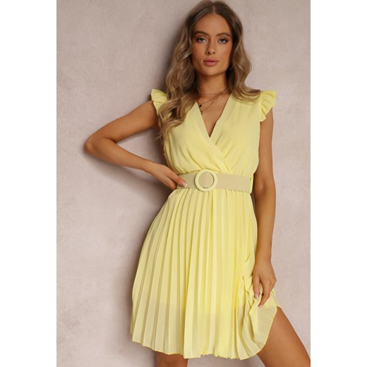 Żółta Sukienka Arvid ze sklepu Renee odzież w kategorii Sukienki - zdjęcie 160288627