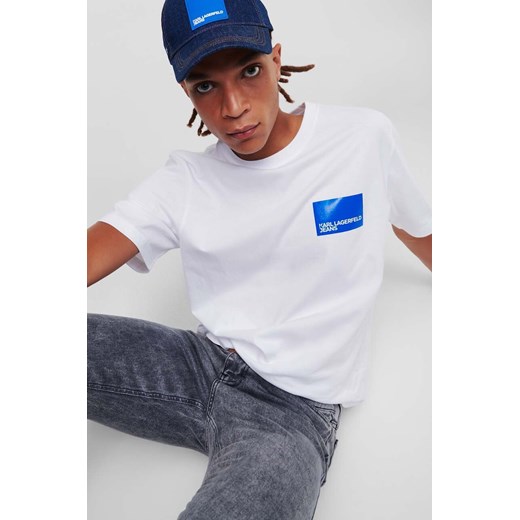 Karl Lagerfeld Jeans t-shirt bawełniany kolor biały z nadrukiem ze sklepu ANSWEAR.com w kategorii T-shirty męskie - zdjęcie 160291575