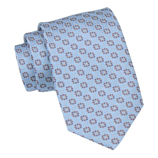 Klasyczny Męski Krawat - ALTIES - Jasnoniebieski w Grochy KRALTS0941 ze sklepu JegoSzafa.pl w kategorii Krawaty - zdjęcie 160291739