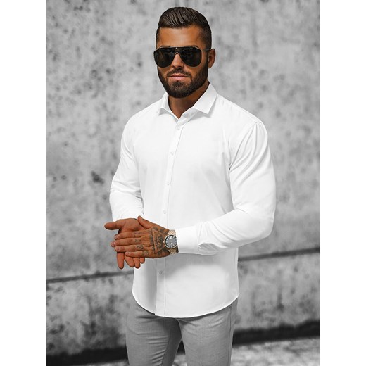 Ozonee koszula męska z klasycznym kołnierzykiem elegancka z długimi rękawami