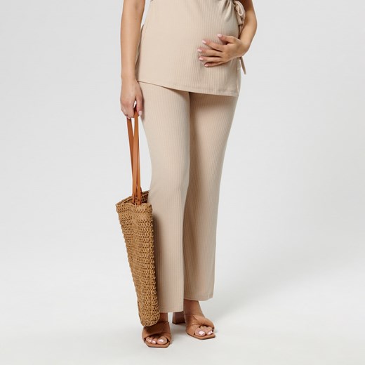 Sinsay - Spodnie MAMA - Beżowy Sinsay M Sinsay