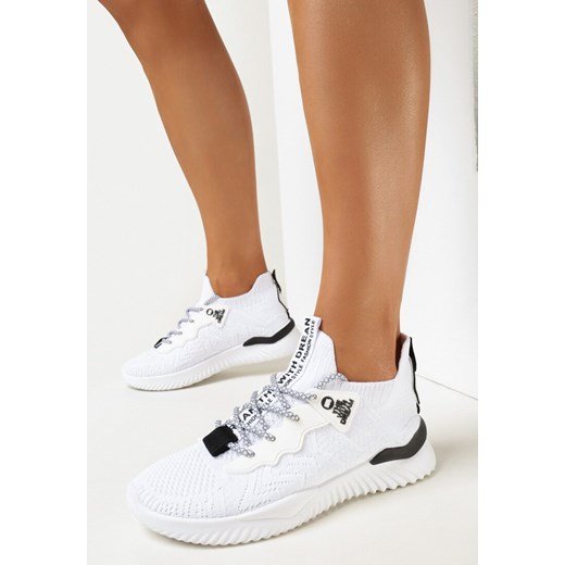 Buty sportowe damskie Born2be białe sznurowane 