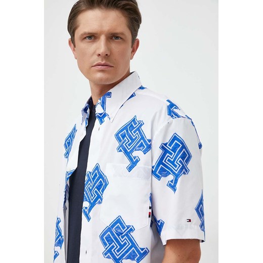 Koszula męska Tommy Hilfiger w abstrakcyjnym wzorze z długim rękawem na wiosnę