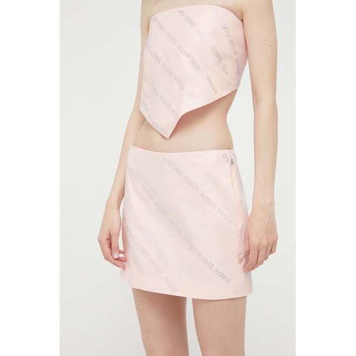 Rotate spódnica bawełniana kolor różowy mini prosta ze sklepu ANSWEAR.com w kategorii Spódnice - zdjęcie 160325329