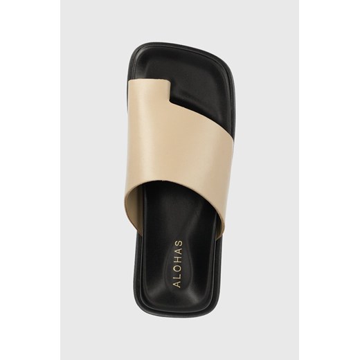 Alohas klapki skórzane Toe Ring Flop damskie kolor beżowy S00174.13 Alohas 38 okazyjna cena ANSWEAR.com