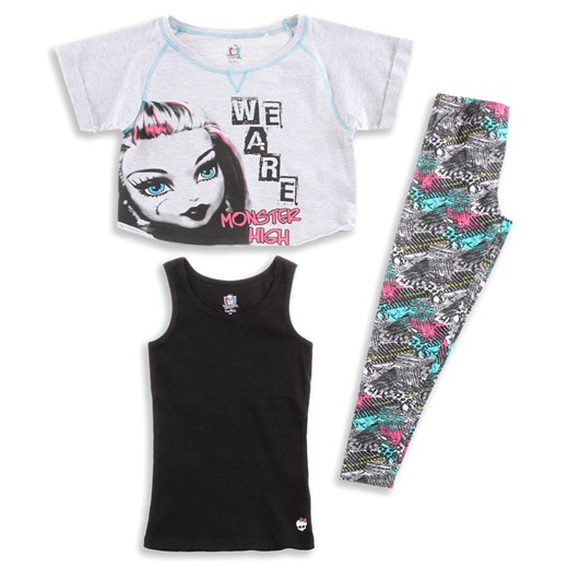 Cool Club, Piżama dziewczęca, Monster High, rozmiar 122 - Spodnie, spódnice, sukienki - 2 sztuka 70% taniej! smyk-com czarny Spodnie