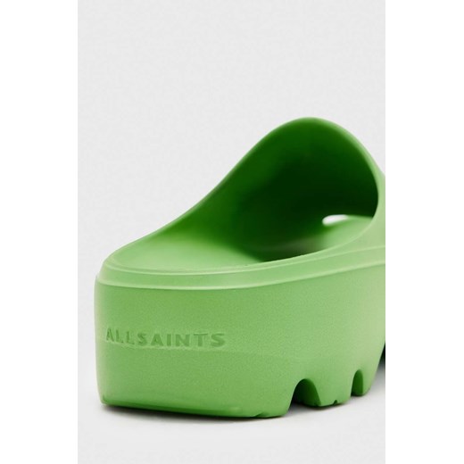 AllSaints klapki damskie kolor zielony 41 ANSWEAR.com