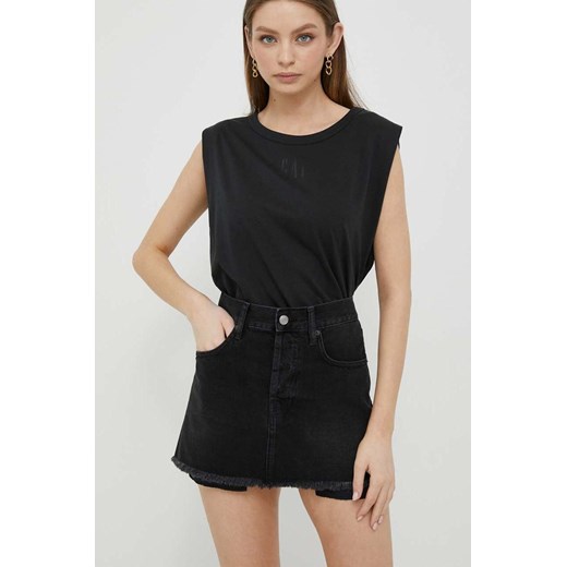 Sisley spódnica jeansowa kolor czarny mini prosta ze sklepu ANSWEAR.com w kategorii Spódnice - zdjęcie 160335756