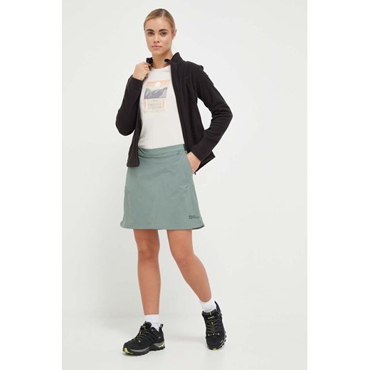 Jack Wolfskin spódnica sportowa Hilltop kolor zielony mini prosta Jack Wolfskin 42 okazja ANSWEAR.com