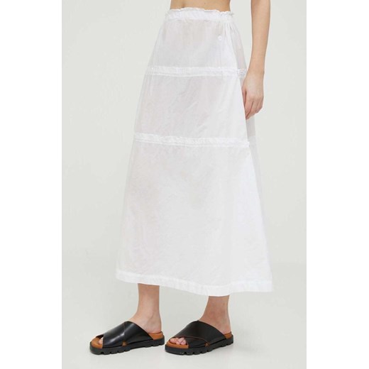 Deha spódnica kolor biały midi rozkloszowana ze sklepu ANSWEAR.com w kategorii Spódnice - zdjęcie 160336479