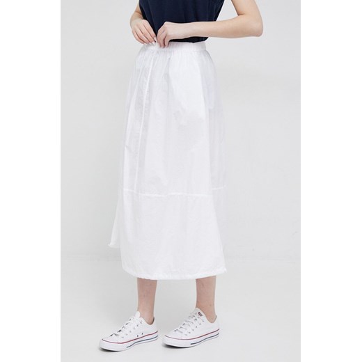 Deha spódnica bawełniana kolor biały midi rozkloszowana ze sklepu ANSWEAR.com w kategorii Spódnice - zdjęcie 160336488
