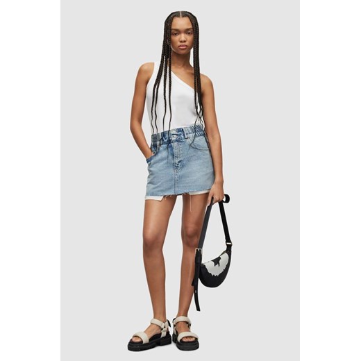 AllSaints spódnica jeansowa kolor niebieski mini prosta 36 ANSWEAR.com