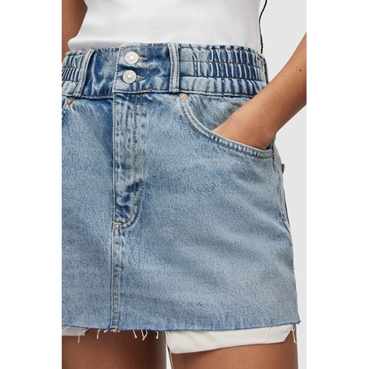 AllSaints spódnica jeansowa kolor niebieski mini prosta 36 ANSWEAR.com