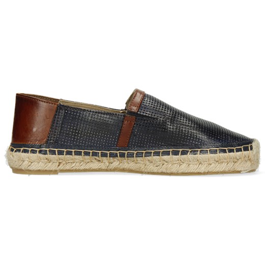 Espadryle damskie granatowe Melvin & Hamilton bez zapięcia z tkaniny casualowe płaskie