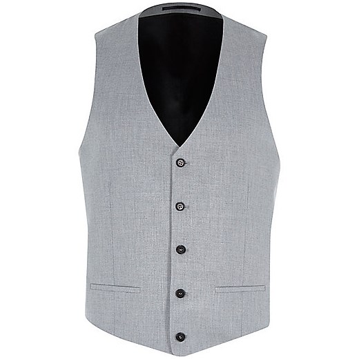 Grey suit waistcoat river-island szary 