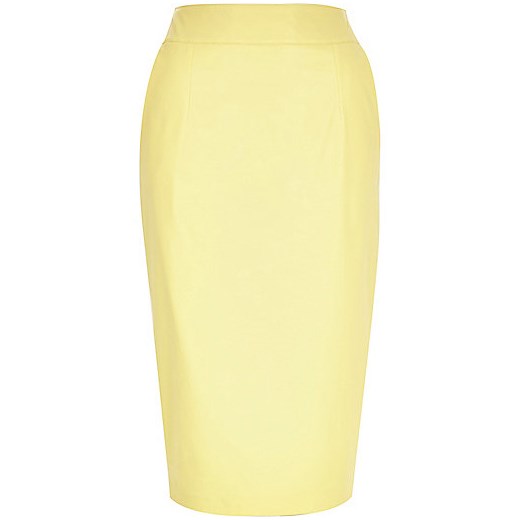Light yellow leather-look pencil skirt river-island zolty skóra