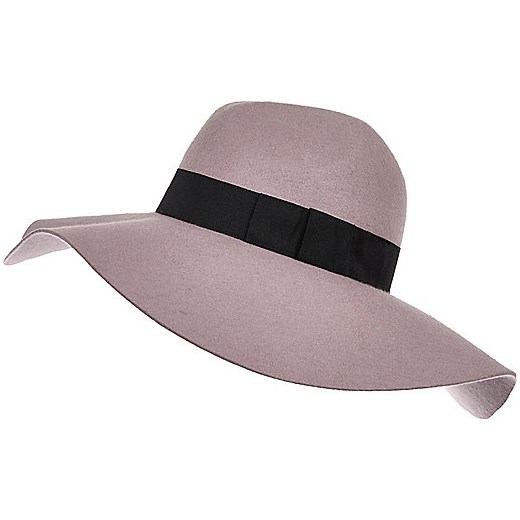 Purple oversized fedora hat river-island szary oversize