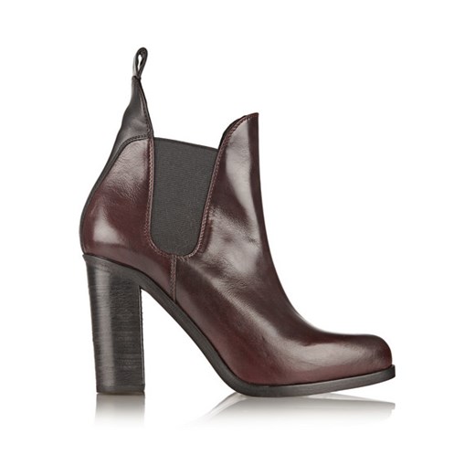 Stanton polished-leather ankle boots net-a-porter szary 