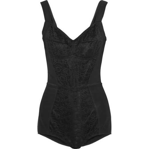 Lace-paneled stretch-faille bodysuit net-a-porter czarny 