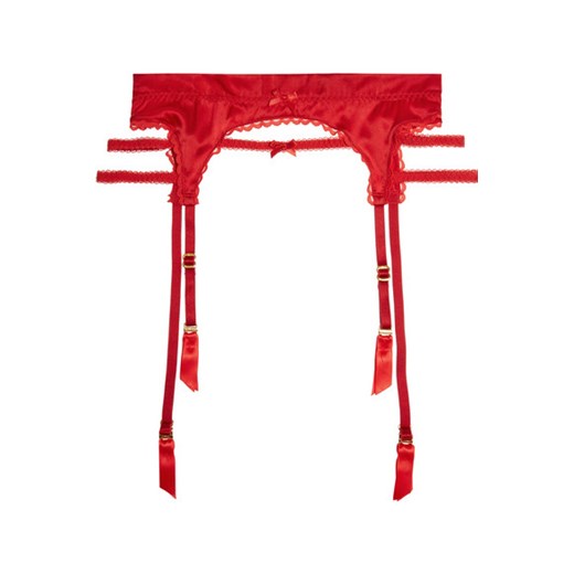 Tammi silk-blend satin suspender belt net-a-porter czerwony satyna