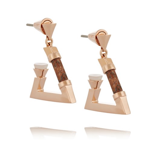 Triangle Prism rose gold-plated, quartz and jasper hoop earrings net-a-porter bezowy 