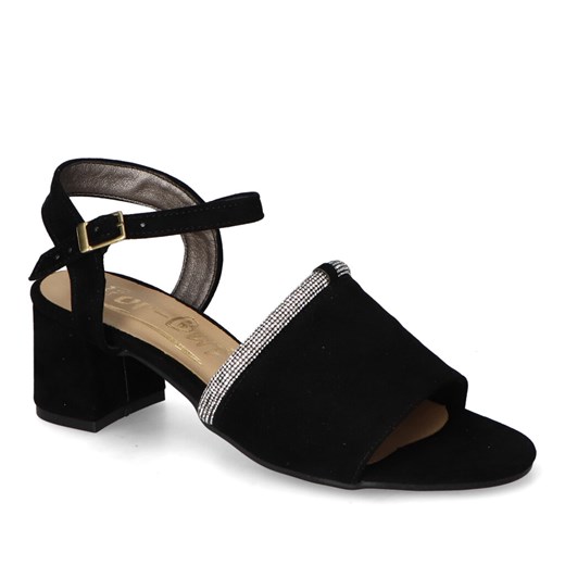 Sandały For-But 164/S Czarne zamsz ze sklepu Arturo-obuwie w kategorii Sandały damskie - zdjęcie 160414356