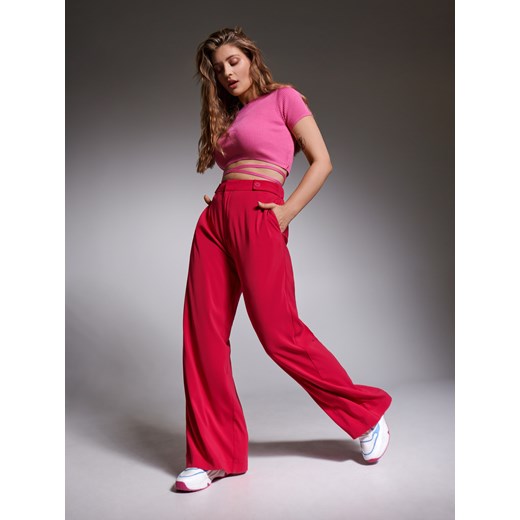 Sinsay - Crop top z wiązaniem - Różowy Sinsay L okazja Sinsay