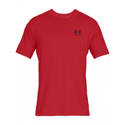 Męska koszulka UNDER ARMOUR SPORTSTYLE LEFT CHEST SS - czerwona ze sklepu Sportstylestory.com w kategorii T-shirty męskie - zdjęcie 160425736