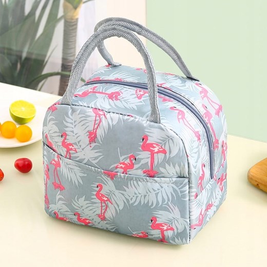 Torebka Na LUNCH BOX Śniadanie Do Szkoły Piknik Flamingi Błękitne Belladonna uniwersalny ebetka.pl