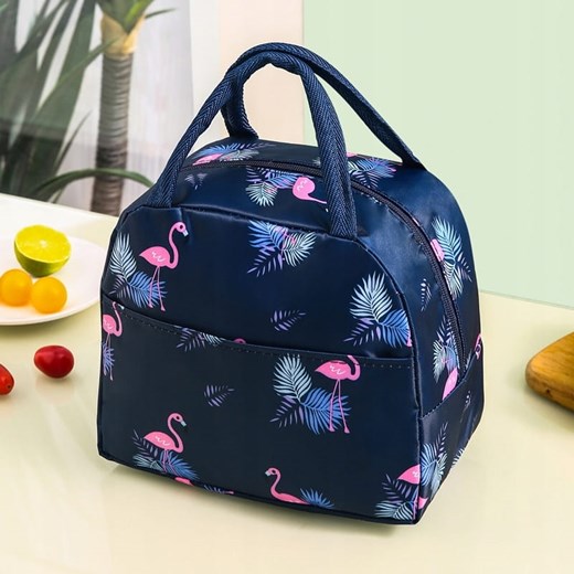 Torebka Na LUNCH BOX Śniadanie Do Szkoły Piknik Flamingi Błękitne Belladonna uniwersalny ebetka.pl