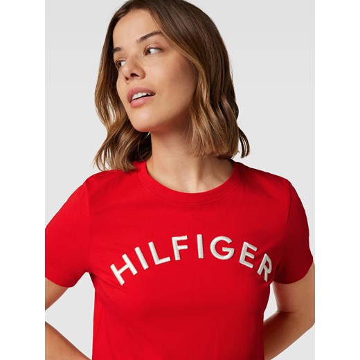 T-shirt z detalami z logo Tommy Hilfiger S Peek&Cloppenburg wyprzedaż