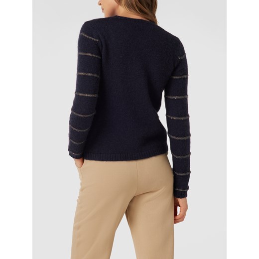Sweter z dzianiny z paskami w kontrastowym kolorze model ‘Astoria’ XS wyprzedaż Peek&Cloppenburg 