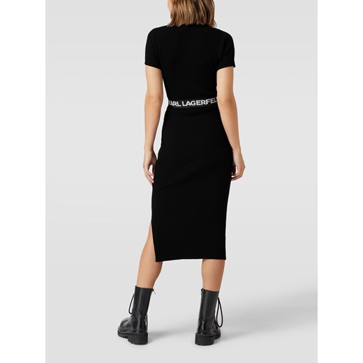 Sukienka midi z elastyczną wstawką z logo Karl Lagerfeld XL Peek&Cloppenburg 