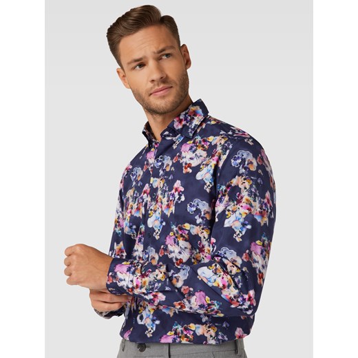 Koszula biznesowa o kroju regular fit z kwiatowym wzorem Fil Noir 38 okazja Peek&Cloppenburg 
