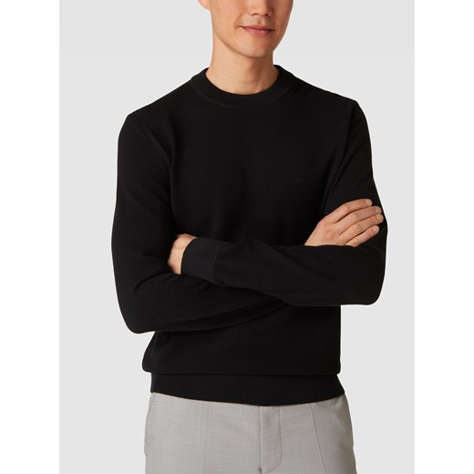 Sweter z dzianiny z fakturowanym wzorem model ‘Ecaio’ L Peek&Cloppenburg 