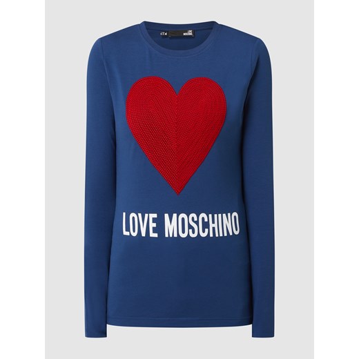 Bluzka damska Love Moschino z długim rękawem z okrągłym dekoltem 