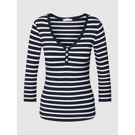 Bluzka z długim rękawem i prążkowaniem Tommy Hilfiger S okazyjna cena Peek&Cloppenburg