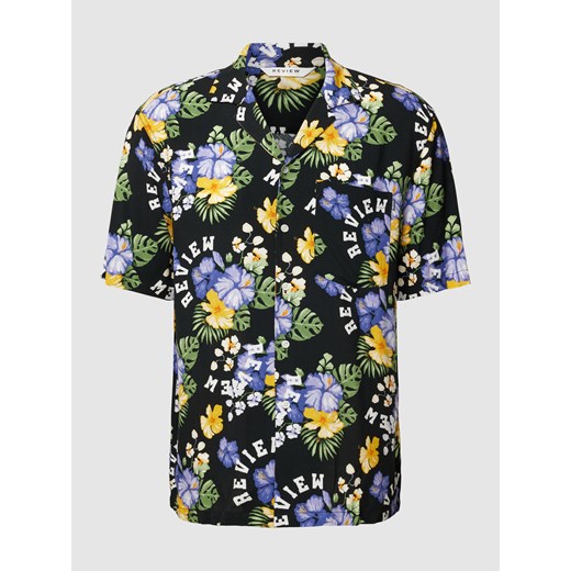 Koszula casualowa z czystej wiskozy z listwą guzikową model ‘TROPICAL’ Review XL promocyjna cena Peek&Cloppenburg