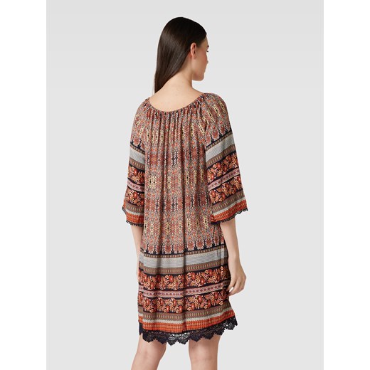 Sukienka APRICOT z długim rękawem na lato w abstrakcyjne wzory mini 
